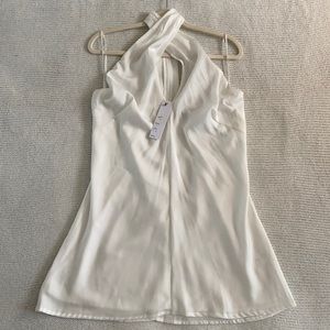 NWT! VICI Melody Satin Halter Mini Dress White Size Medium